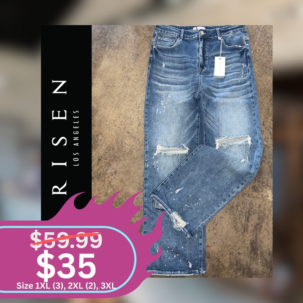 Risen Los Angeles Distressed Blue Jeans